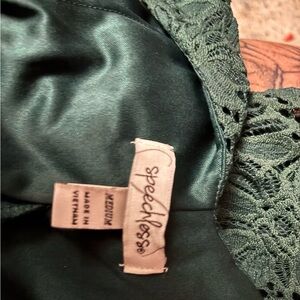 Speechless Emerald Green Satin Lace Chemise